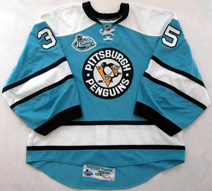 2008 Pittsburgh Penguins NHL Winter Classic 2nd Period Game Worn Jerseys 