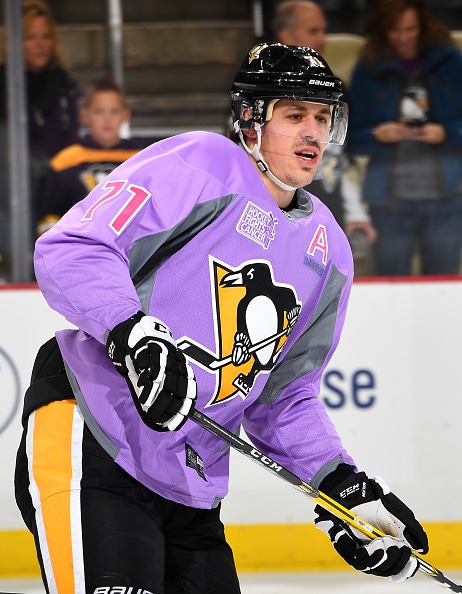 November 7, 2017 Pittsburgh Penguins Hockey Fights Cancer Pre-Game Warm-Up  Jerseys 