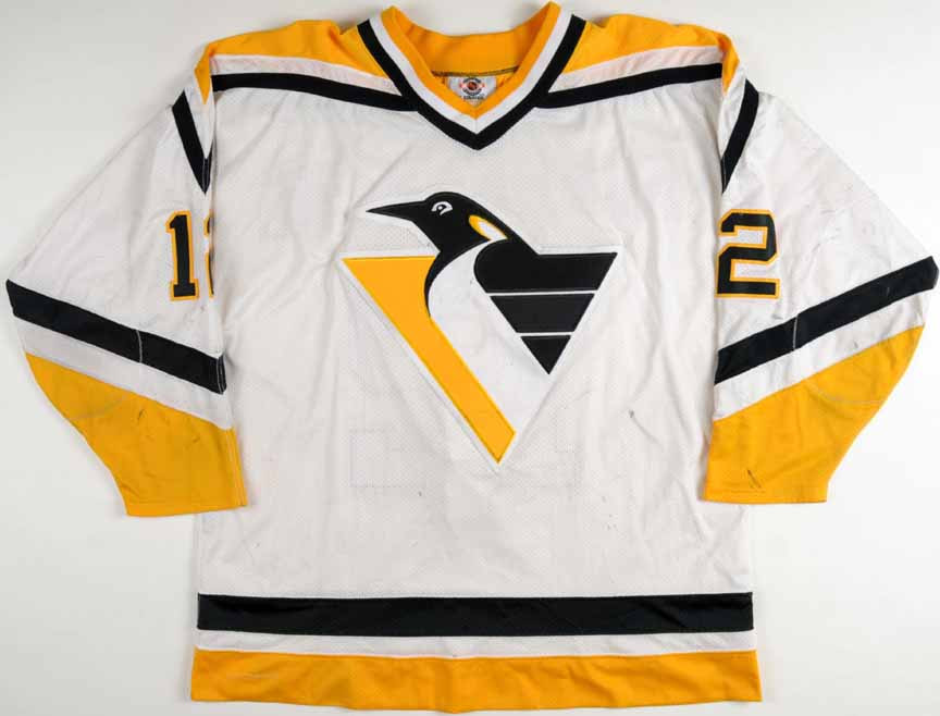 Part of my Penguins game worn jersey collection. Pictured below