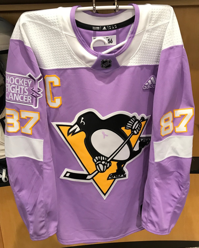 penguins hockey fights cancer jersey auction