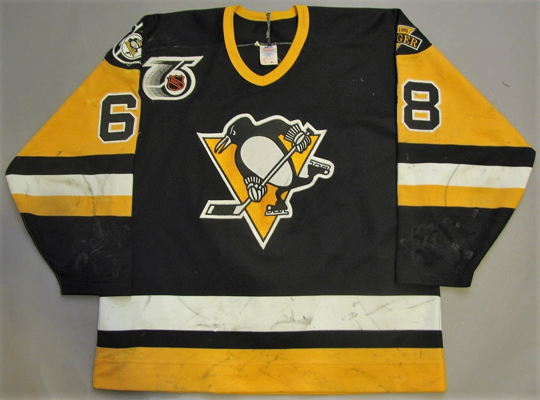 1989-90 Pittsburgh Penguins Road (Black) Set 2 Game Worn Jerseys 