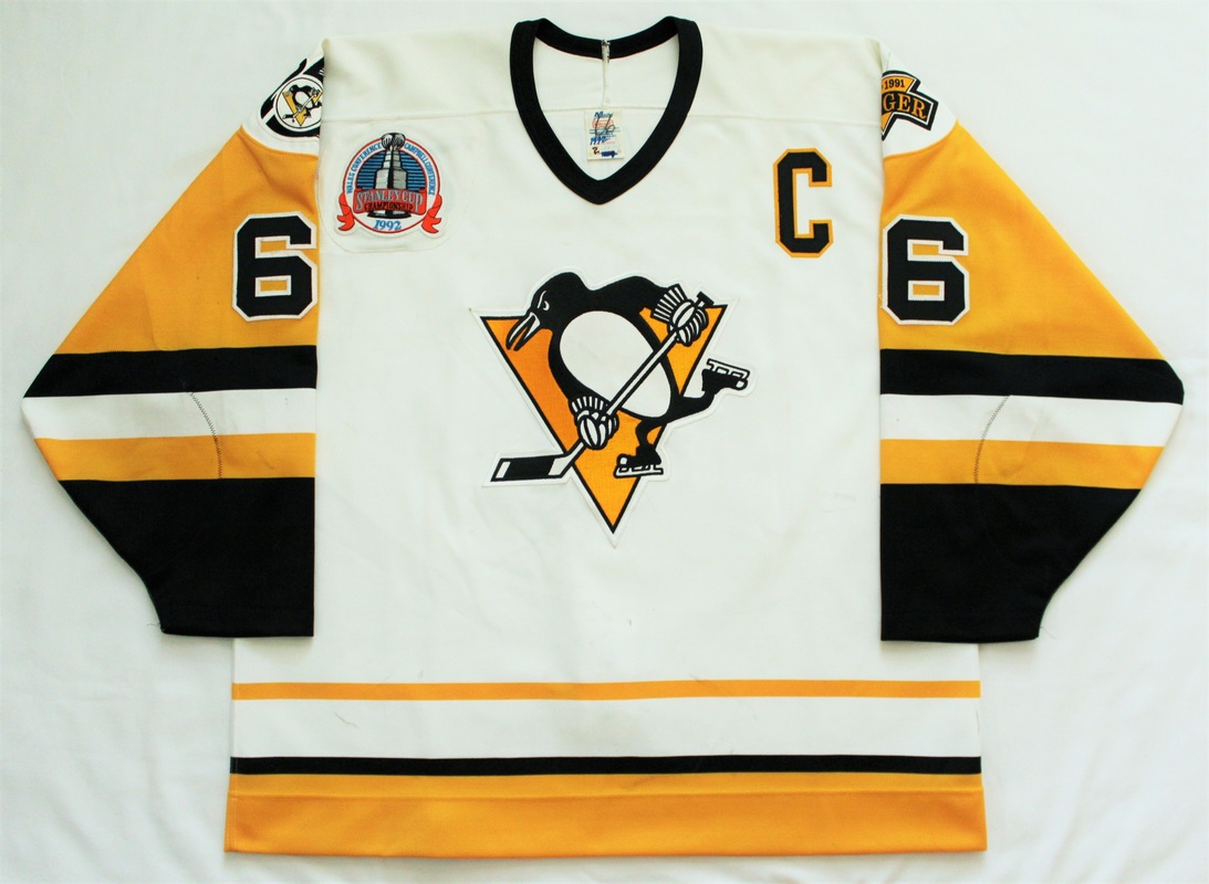 1992 Mario Lemieux Stanley Cup Final Home Game Worn Jersey