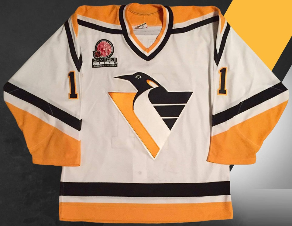 October 7, 2000 Pittsburgh Home Penguins Jerseys Worn (White) Game Japan GameOne