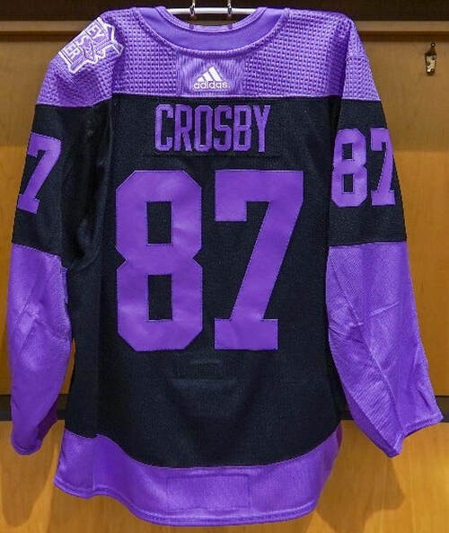 Pittsburgh Penguins on X: The Penguins will hold Hockey Fights Cancer  Awareness Night on Nov. 4. Players will wear commemorative jerseys during  warm-ups. Those jerseys, select sticks, and purple locker room nameplates